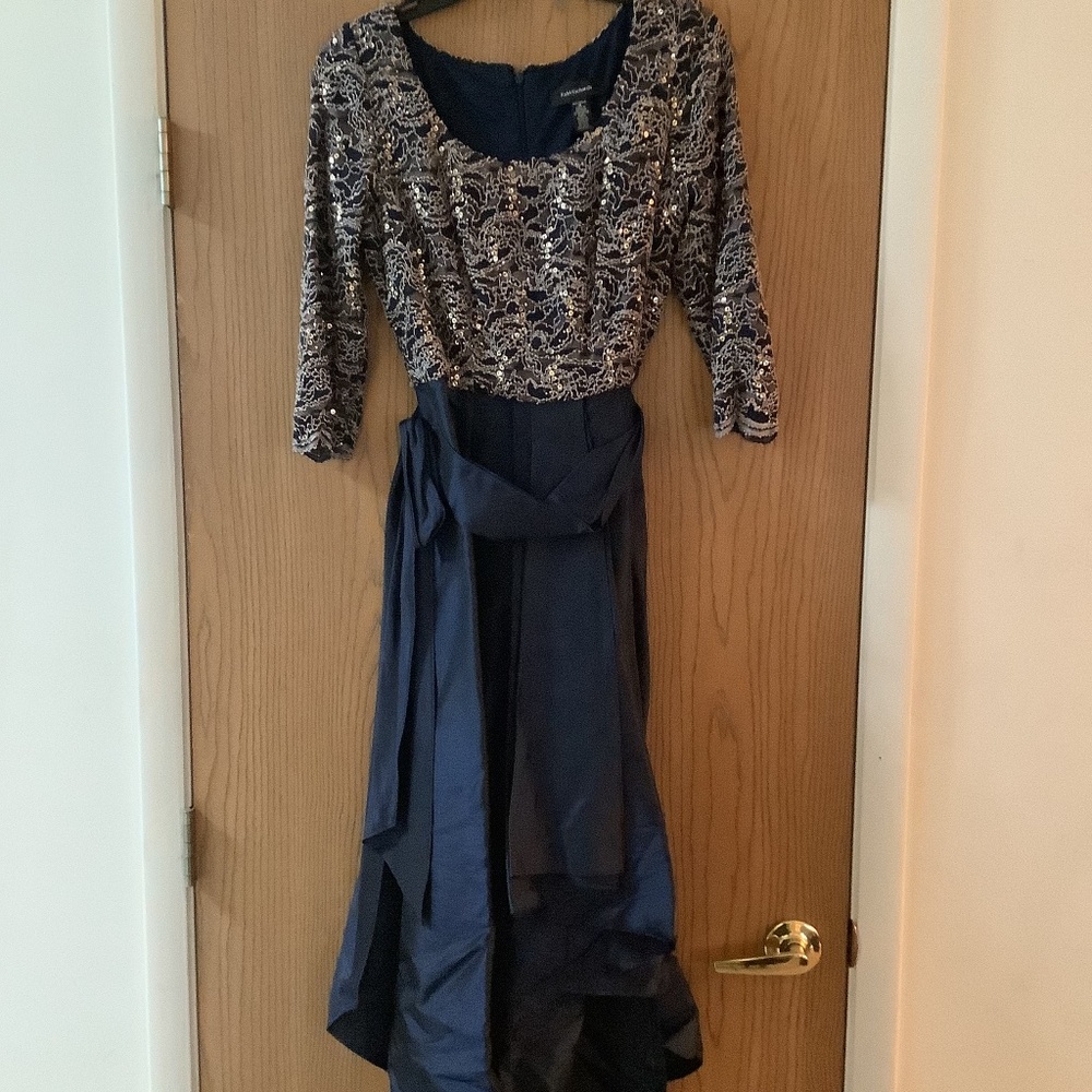 Beautiful R&M Richard’s Formal Navy & Gold Embellishment Sz 8